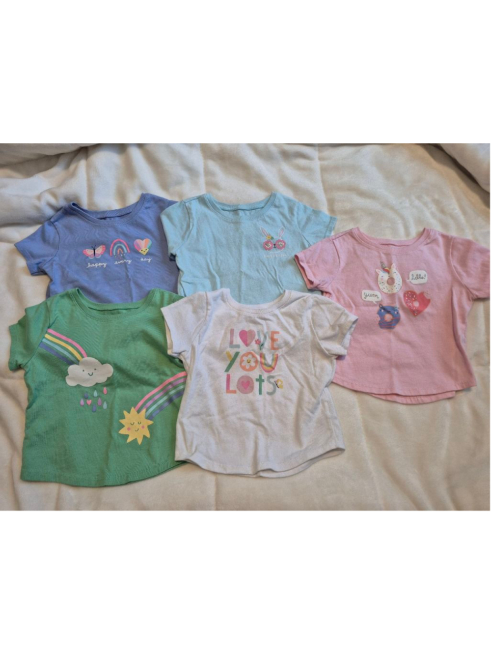 Baby Garanimals Short Sleeve Tees 18 Months Pink Blue Green White